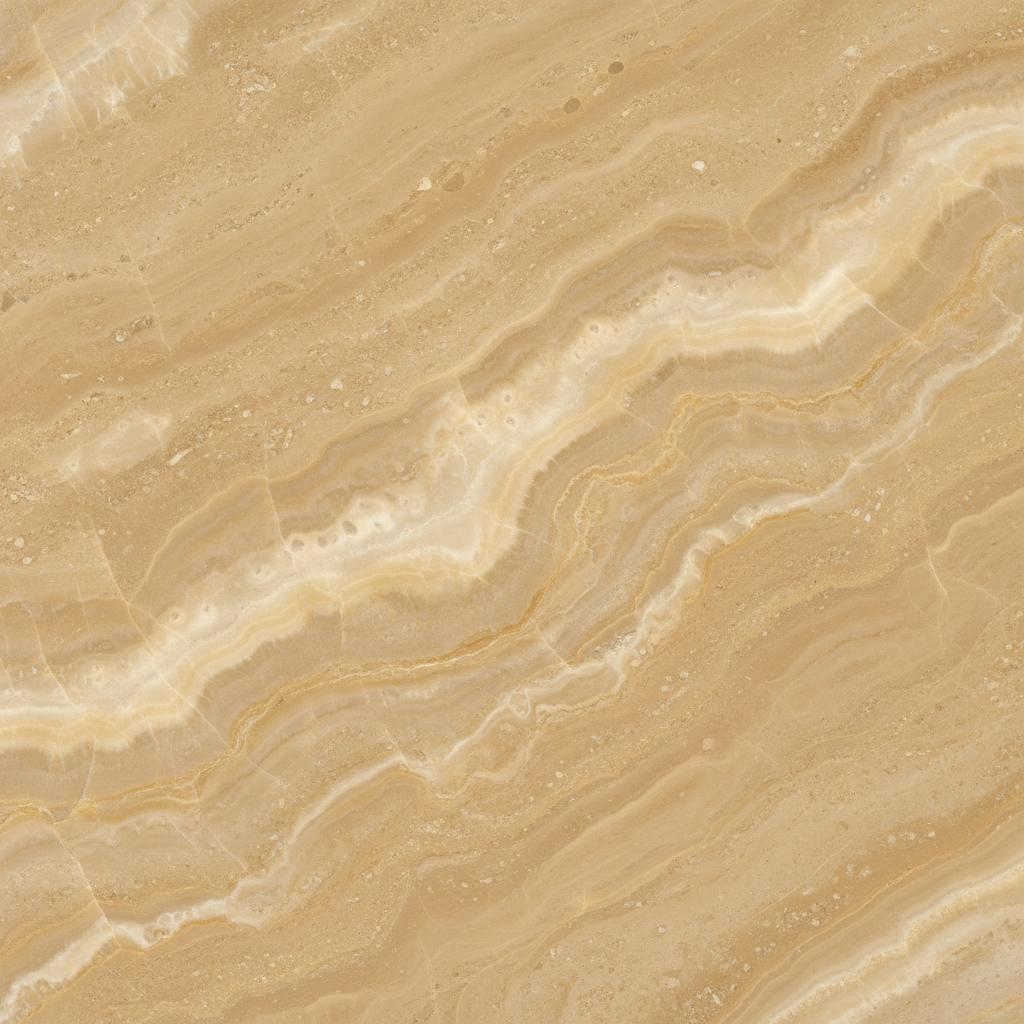 Sunny Marble - Egyptian marble polished slab close-up warm beige tones with natural movement