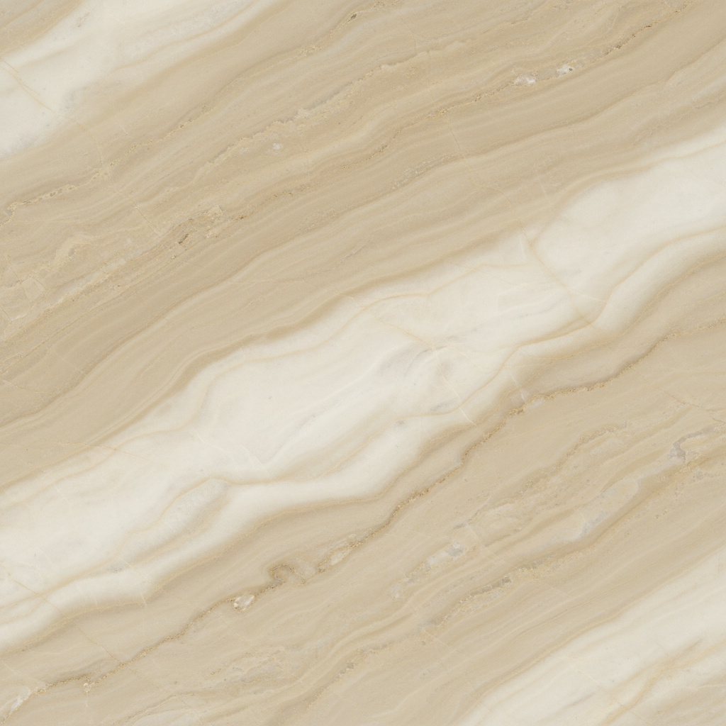 Sunny Medium Marble - Egyptian marble polished slab close-up warm beige tones with natural movement