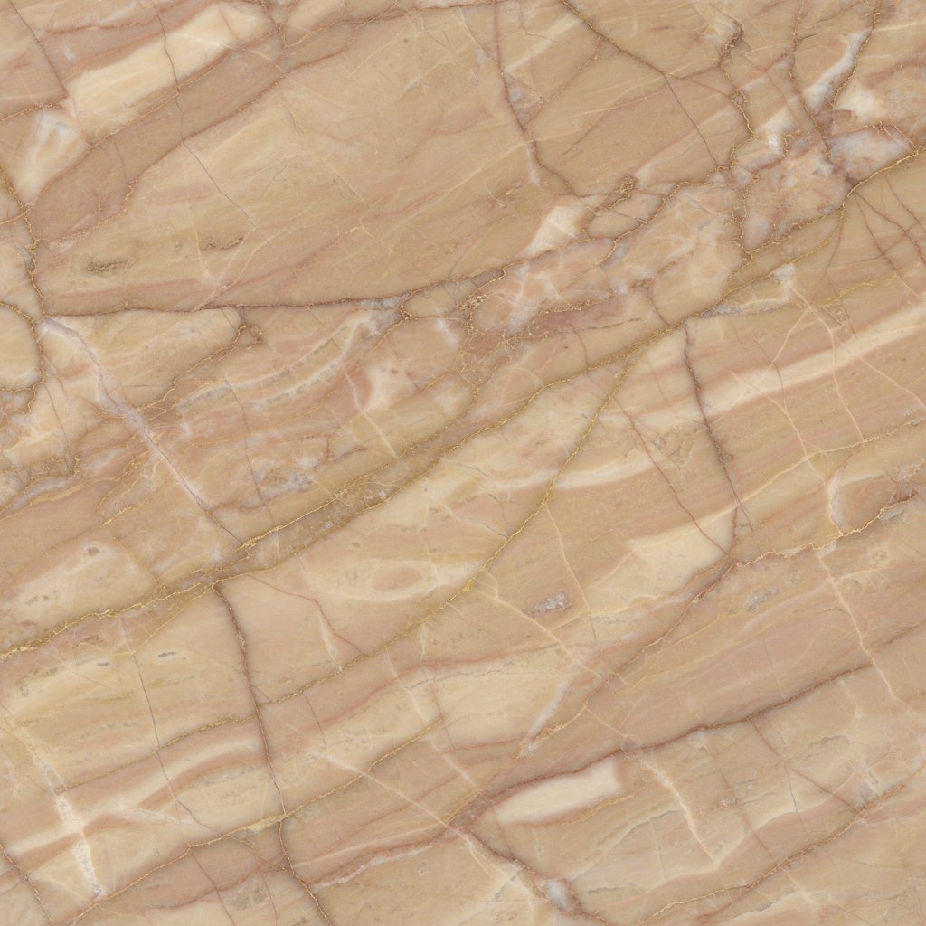 Sunny Rose Marble - Egyptian marble polished slab close-up warm beige tones with natural movement
